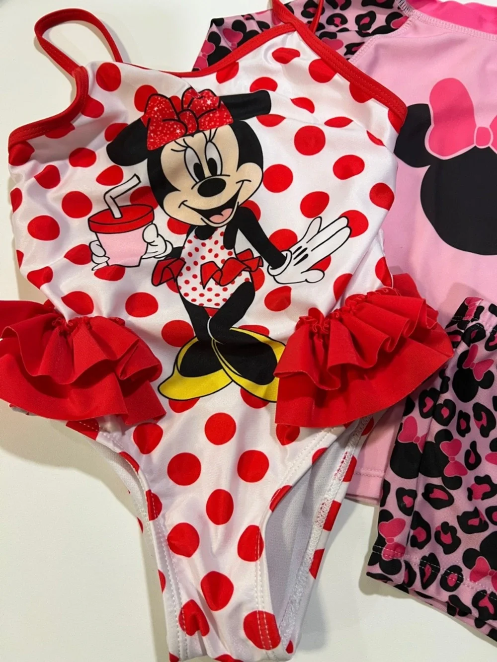 3T Minnie Mouse Pink &‎ Red Swim Set - bundle of 2